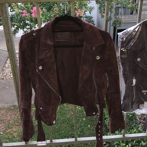 BlankNYC Burgundy Suede Moto Jacket - sz S NWT